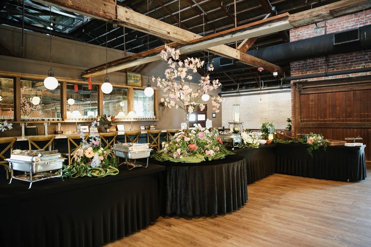 Buffet with florals in The Hall